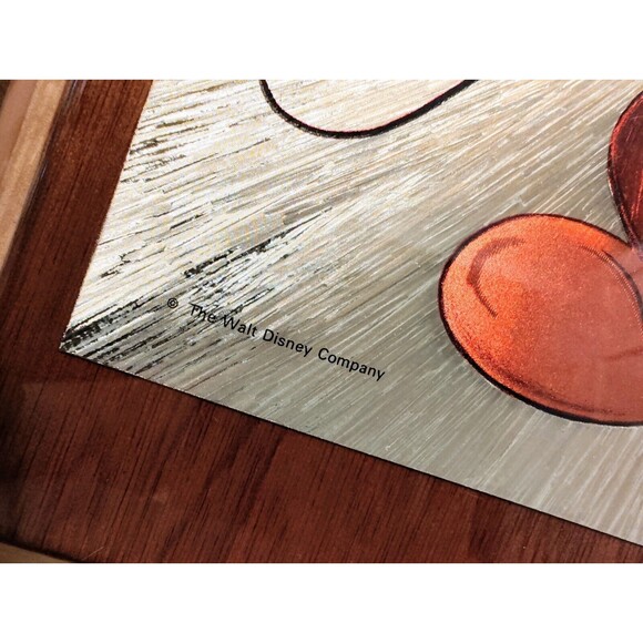 Vintage Walt Disney Mickey and Minnie Mouse plaques Gold On Wood Fast Shipping - Picture 13 of 16